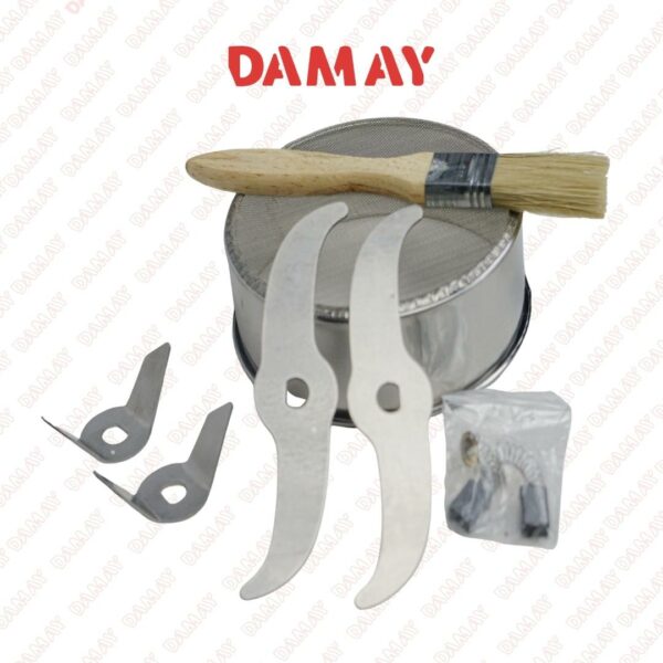 Pièces de rechange du moulin à épices  Damay 350g avec système de sécurité, les lames, les balais électriques et la brosse